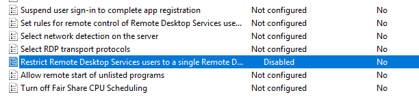 Restrict Remote desktop service users
