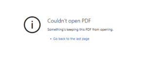 Couldnt Open PDF
