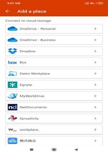 Add cloud storage to Office Apps