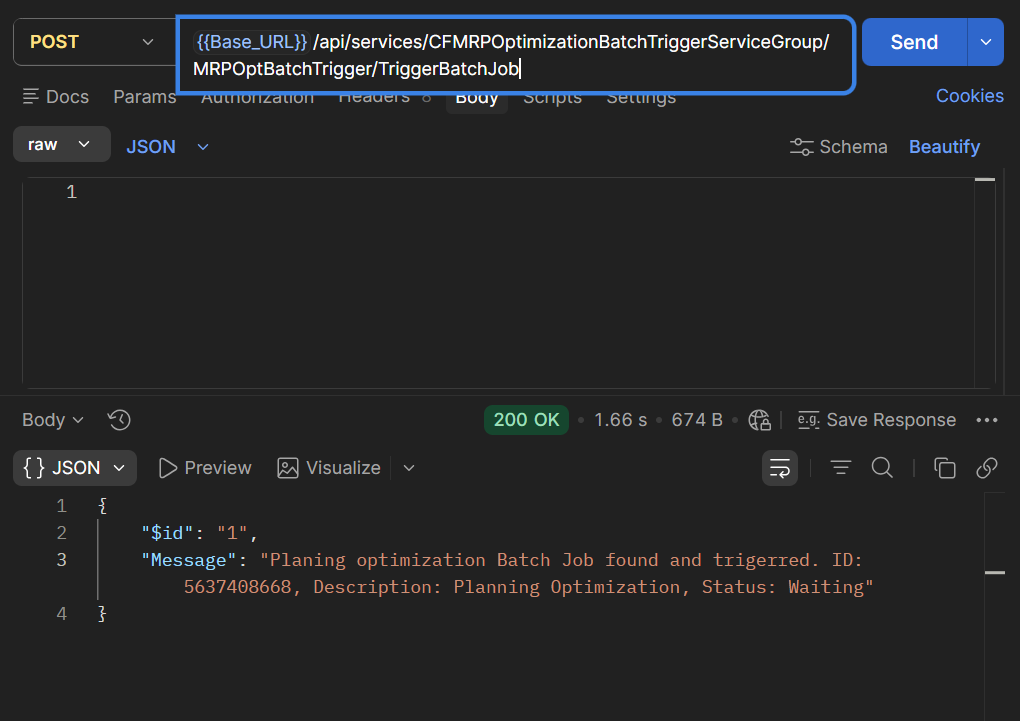 AOT Service node configuration for the trigger class