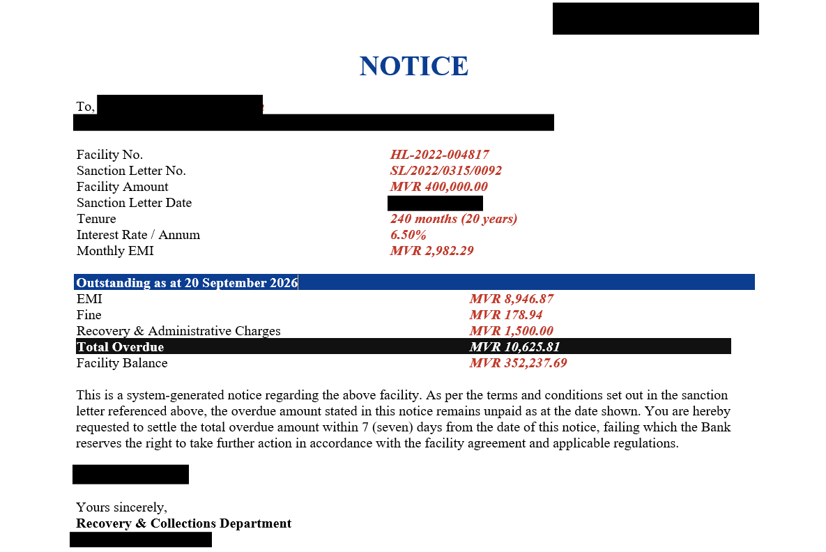 Final generated Word legal notice, fully populated with facility data, ready to send